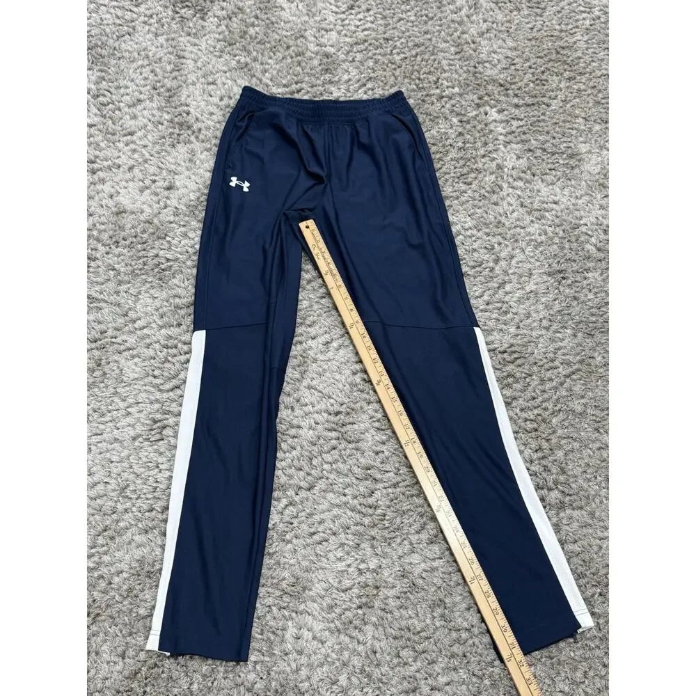 Under Armour Pants Mens Blue Fitted Tapered Athletic Track Mesh Zippers S NWT